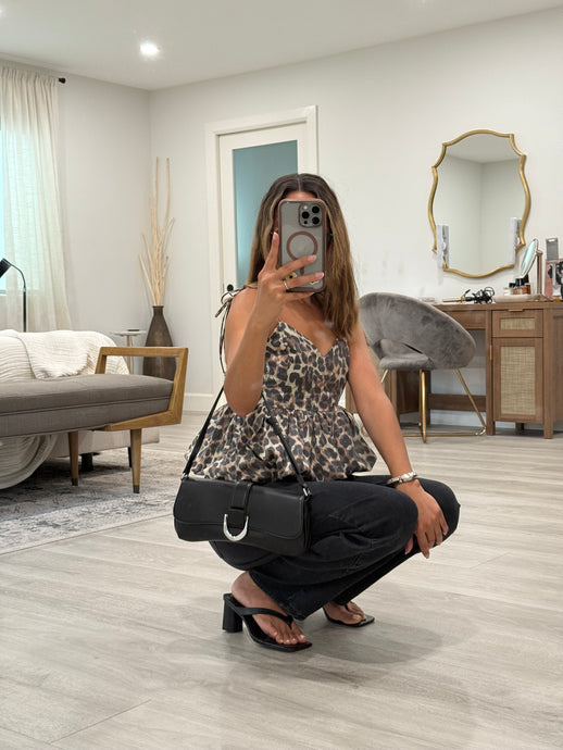 Leopard Peplum Top